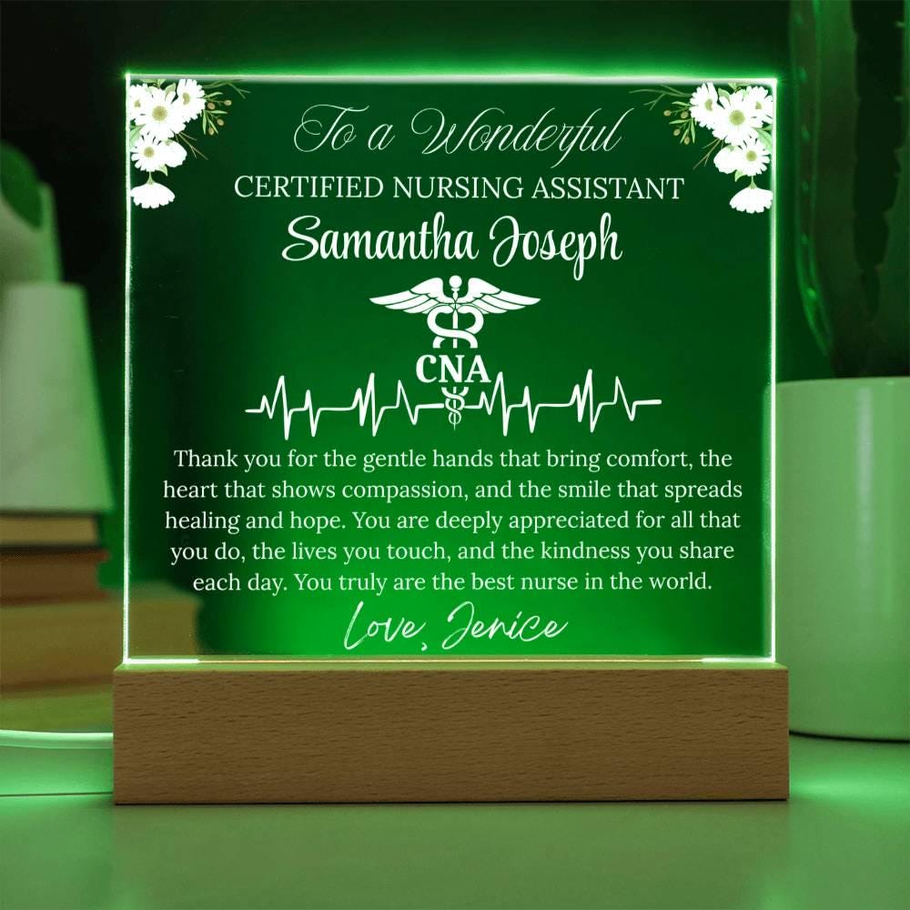 CNA Gift Personalized Acrylic Plaque With LED Base – Thank You Gift – view 10