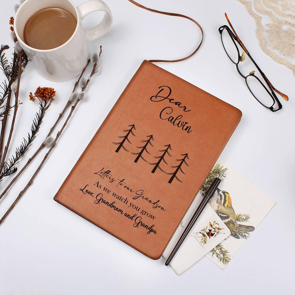 Letters to Grandson Personalized Vegan Leather Journal – Newborn Gifts – view 8