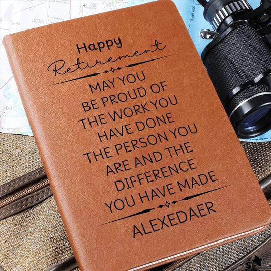Retirement Gift Custom name Vegan Leather Journal – Going Away Gift – view 2