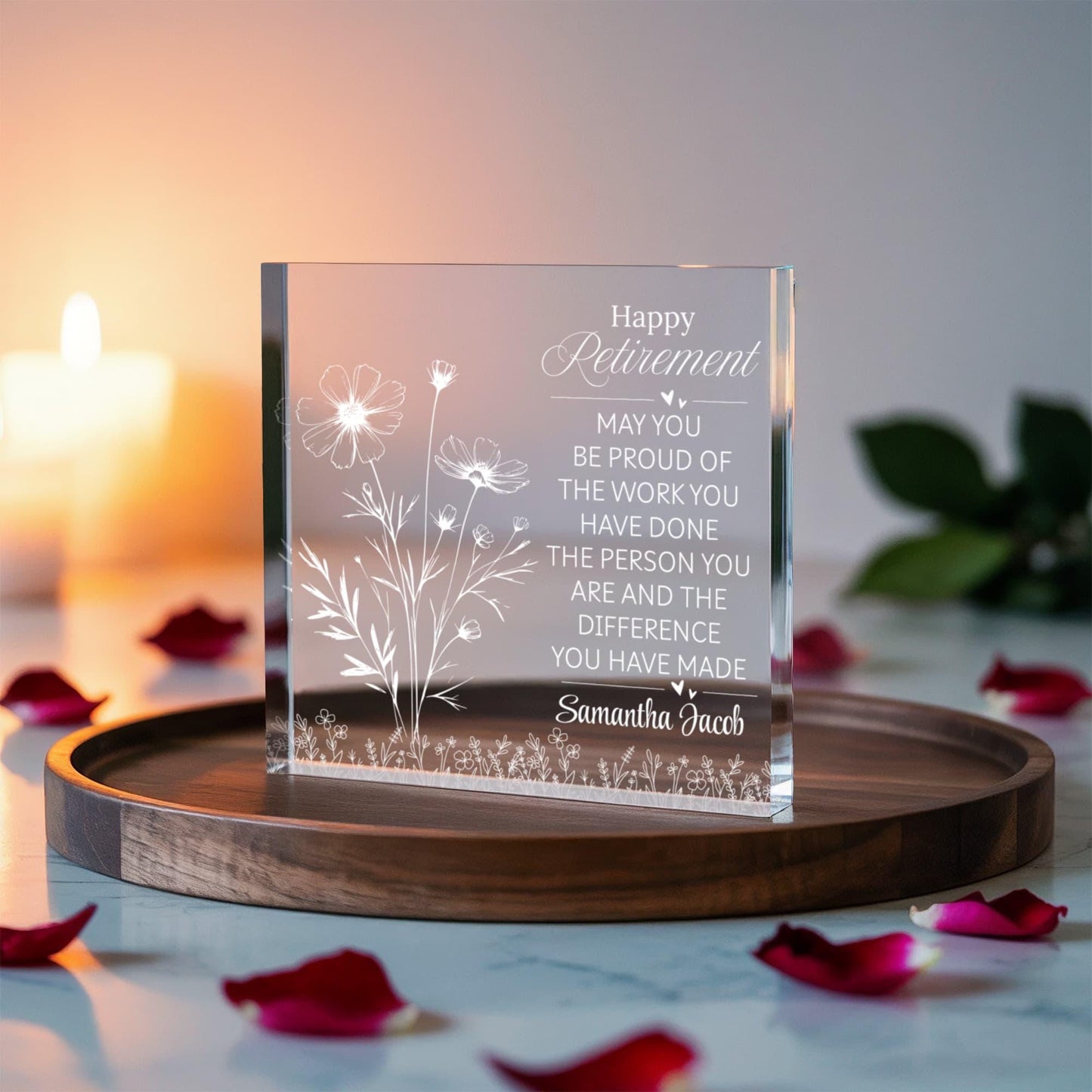 Personalized Retirement Gift for Woman Acrylic Block Plaque – view 5