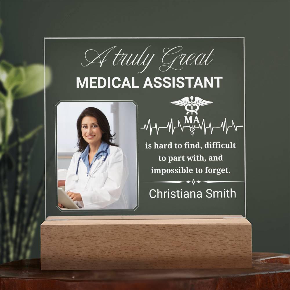 Medical Assistant Gift Personalized Acrylic Plaque With LED Base – view 10