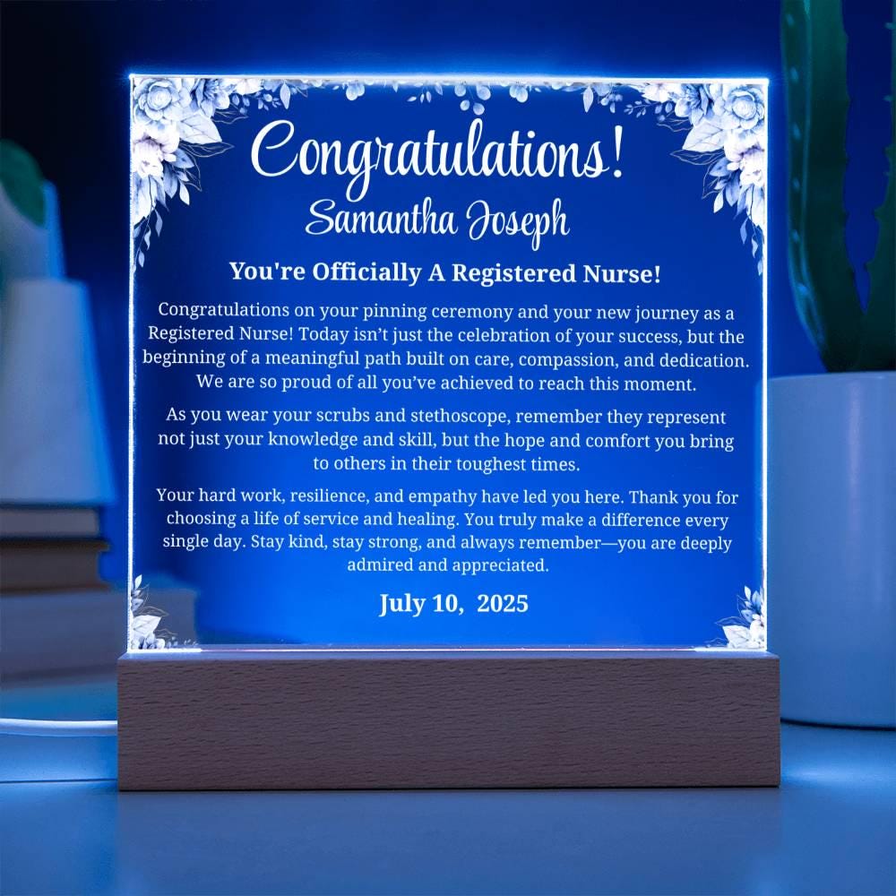 Registered Nurse Graduation Gift Personalized Acrylic Plaque – view 10