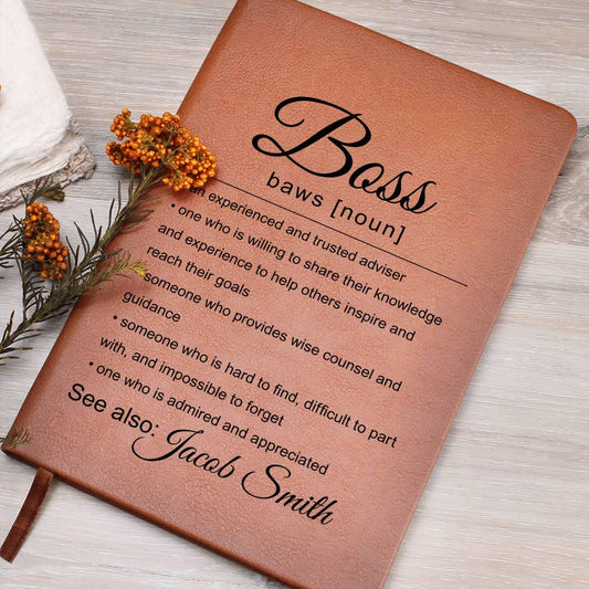 Personalized Gift for Boss Vegan Leather Journal – Corporate Gift – view 2