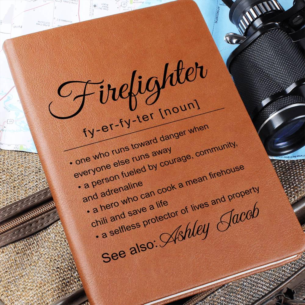 Firefighter Gift Personalized Vegan Leather Journal – Gift for Fireman – view 8