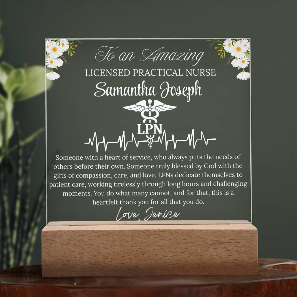 LPN Gift Personalized Acrylic Plaque With LED Base – view 10