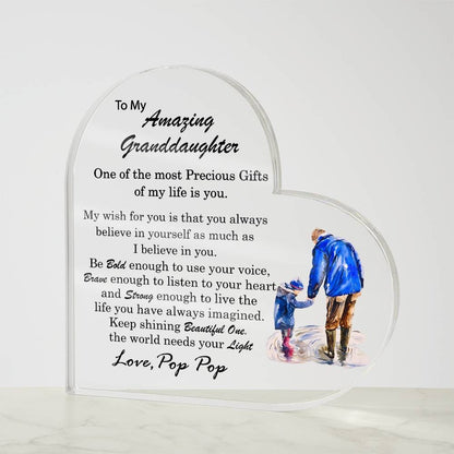 Personalized Granddaughter Acrylic Plaque Granddaughter Birthday Gift