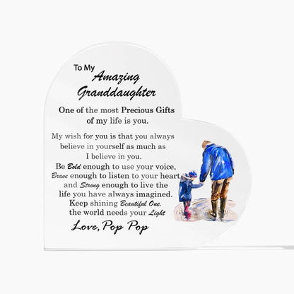 Personalized Granddaughter Acrylic Plaque Granddaughter Birthday Gift – view 3