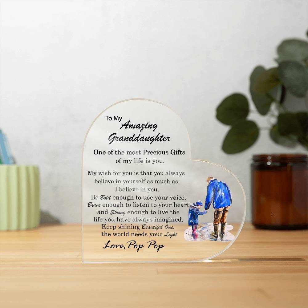 Personalized Granddaughter Acrylic Plaque Granddaughter Birthday Gift ideas Gift for Granddaughter from Grandpa Granddaughter Christmas Gift