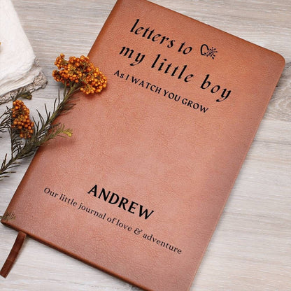 Letters to my little boy Vegan leather journal – New mom gift
