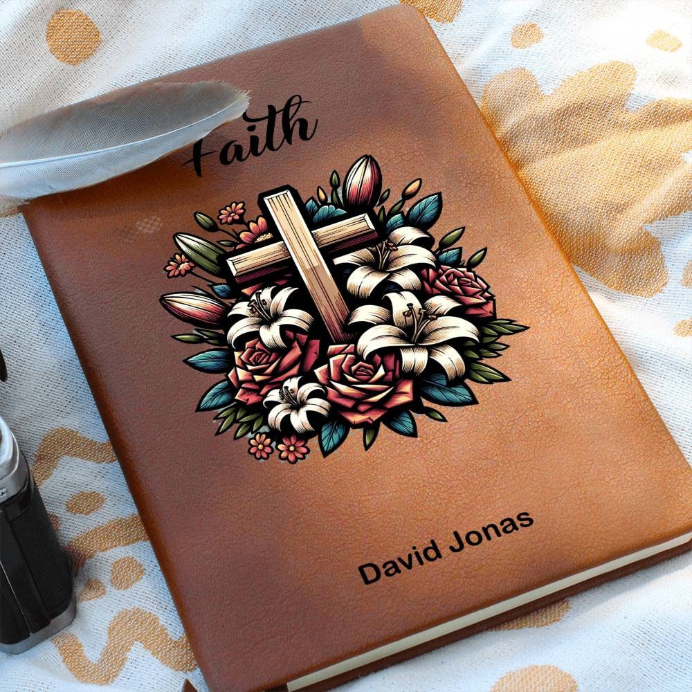 Faith Personalized Vegan Leather Journal , Prayer  Gratitude Notebook , Sermon Notes & Daily Devotions Journal, Christian Journal, Prayer Jo