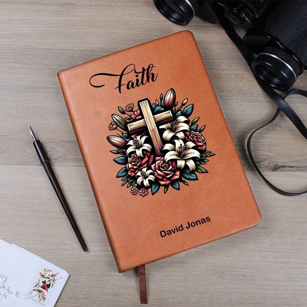 Faith Personalized Vegan Leather Journal , Prayer  Gratitude Notebook , Sermon Notes & Daily Devotions Journal, Christian Journal, Prayer Jo