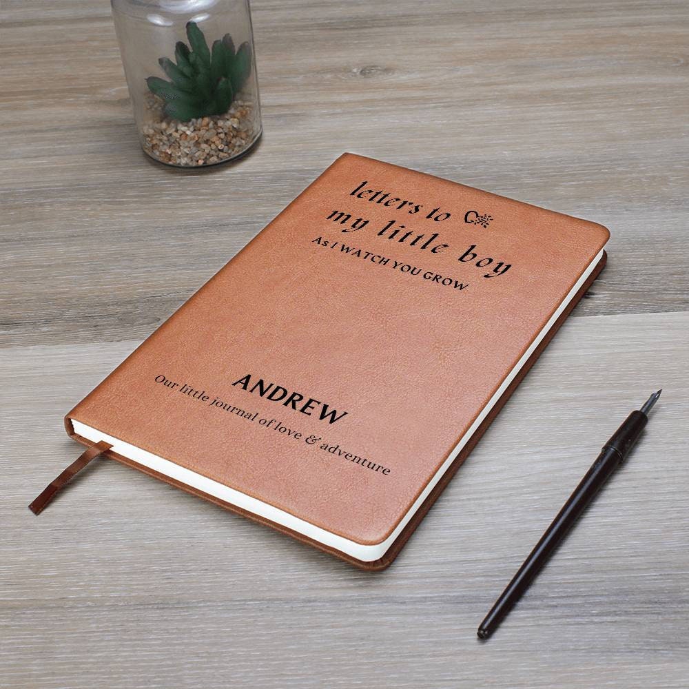 Letters to my little boy Vegan leather journal – New mom gift – view 10