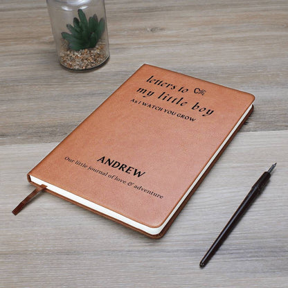 Letters to my little boy Vegan leather journal – New mom gift – view 10