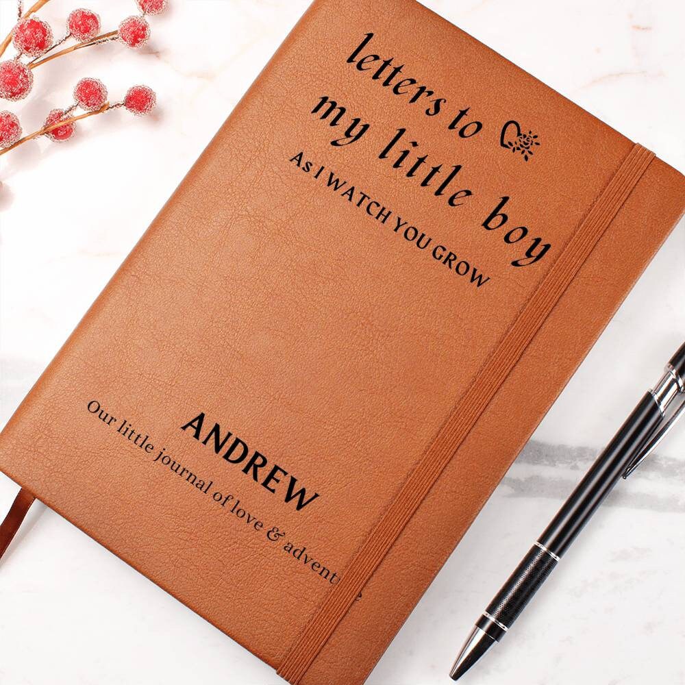 Letters to my little boy Vegan leather journal – New mom gift – view 5