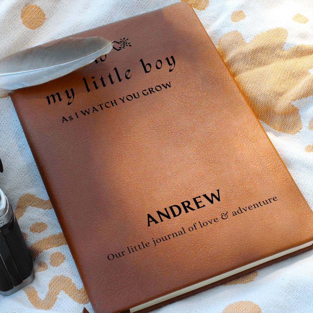 Letters to my little boy Vegan leather journal – New mom gift – view 3