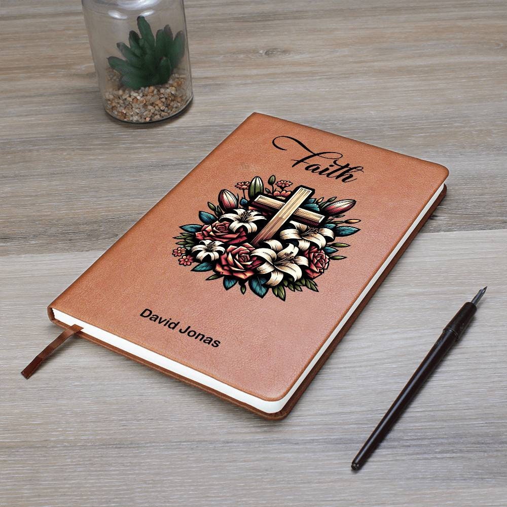 Faith Personalized Vegan Leather Journal , Prayer  Gratitude Notebook , Sermon Notes & Daily Devotions Journal, Christian Journal, Prayer Jo