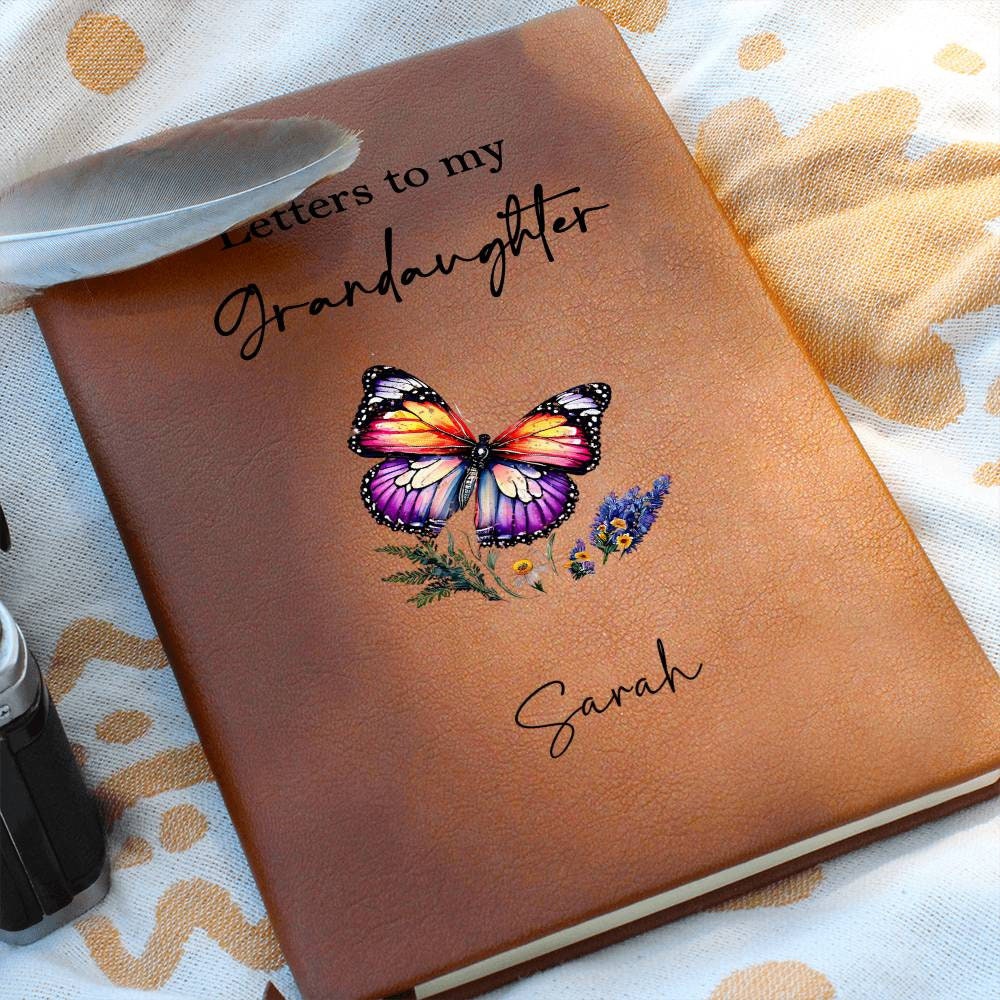 To My Granddaughter Personalized Leather Journal, Custom Granddaughter Gifts, Personalized Journal Granddaughter Birthday Gifts from Grandma