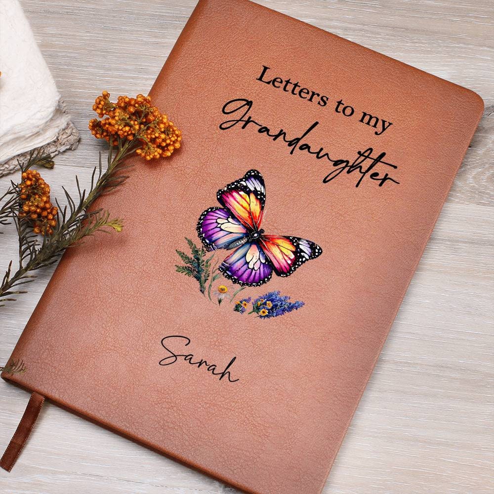 To My Granddaughter Personalized Leather Journal, Custom Granddaughter Gifts, Personalized Journal Granddaughter Birthday Gifts from Grandma