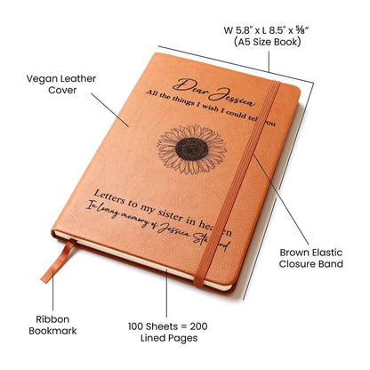 Letters to My Sister Memorial Journal – Sister Sympathy Gift – view 4