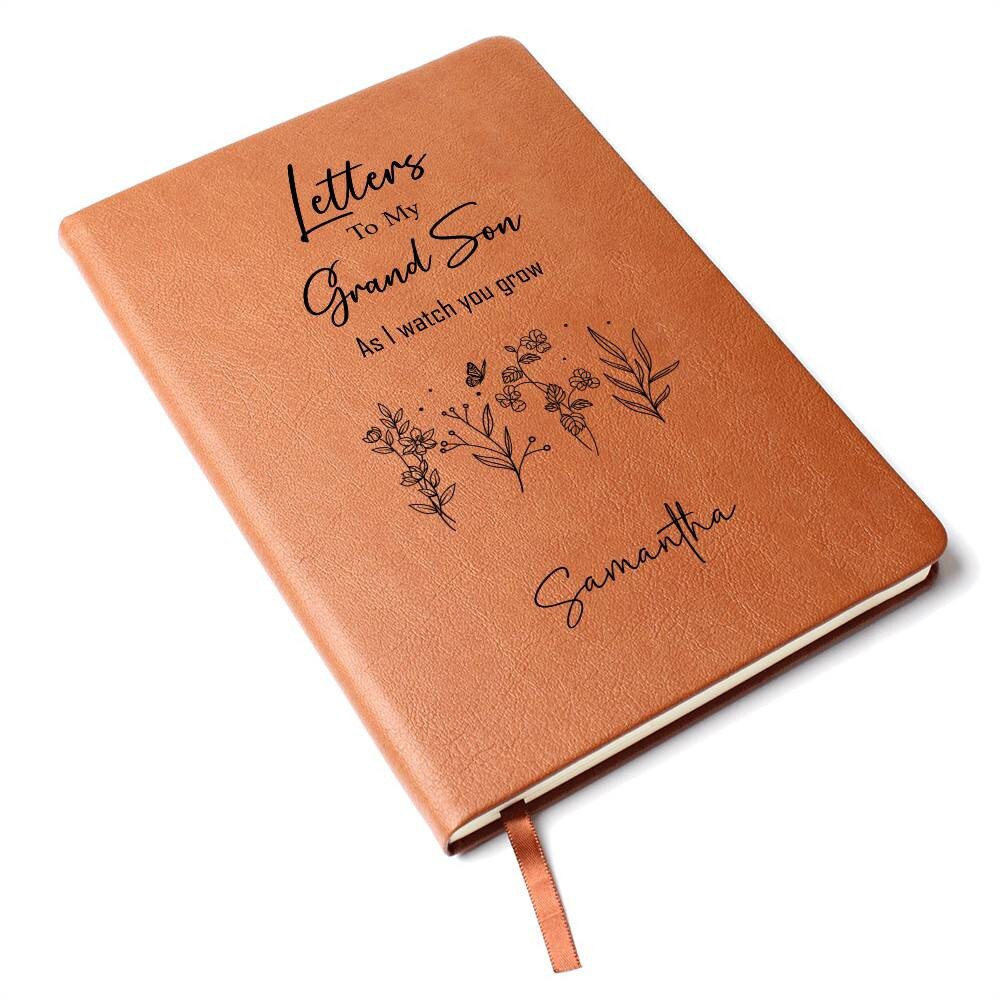 Letters to my Grandson Personalized Leather Journal – view 8