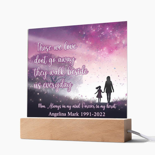 In loving memory of my mom Acrylic Plaque, Personalized Mom Sympathy Gift | Mother Loss Gifts | Mom Bereavement Gift | Loss of Mom Gifts