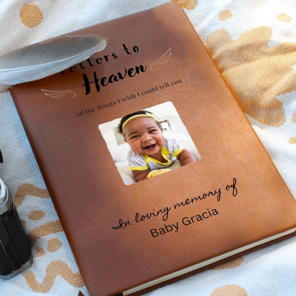 Letters to Heaven Customizable vegan Leather Journal – Grief – view 7