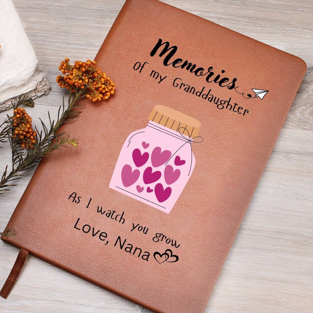 Memories of my Granddaughter vegan leather journal, Granddaughter gift, Grandma Keepsake, Grandson, Letters to my, New Grandma gift,Daughter