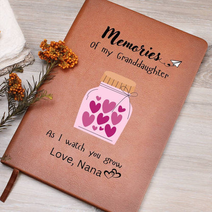 Memories of my Granddaughter vegan leather journal – New Grandma gift