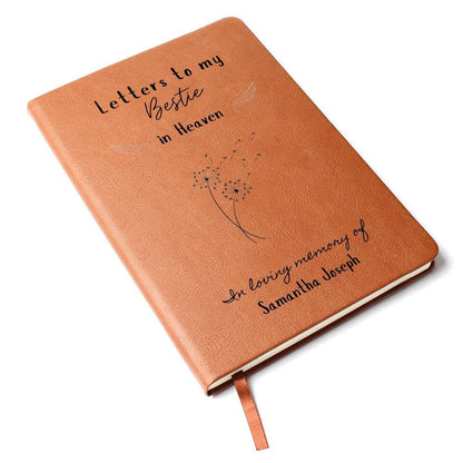 Letters to my Bestie in heaven Vegan Leather Journal – sympathy gift – view 5