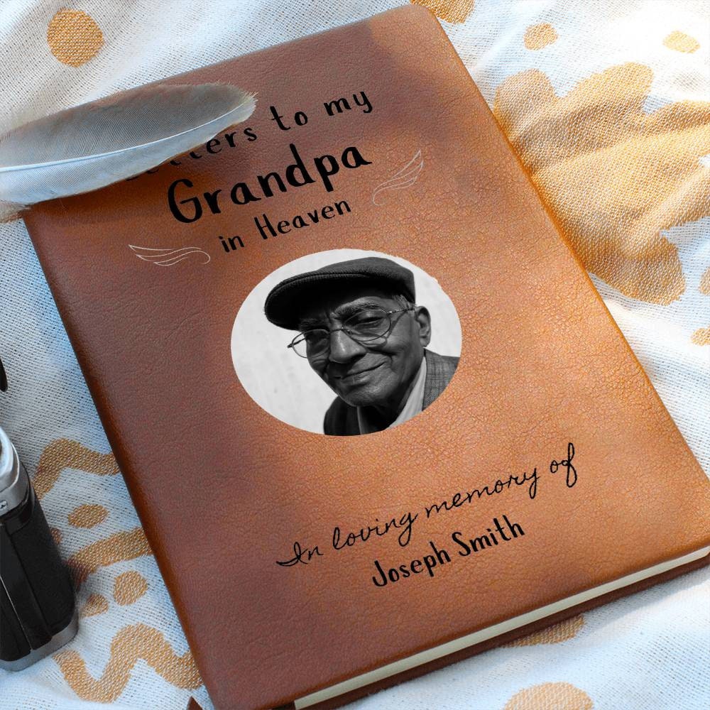 Grandpa In heaven memorial vegan leather customizable keepsake – view 3