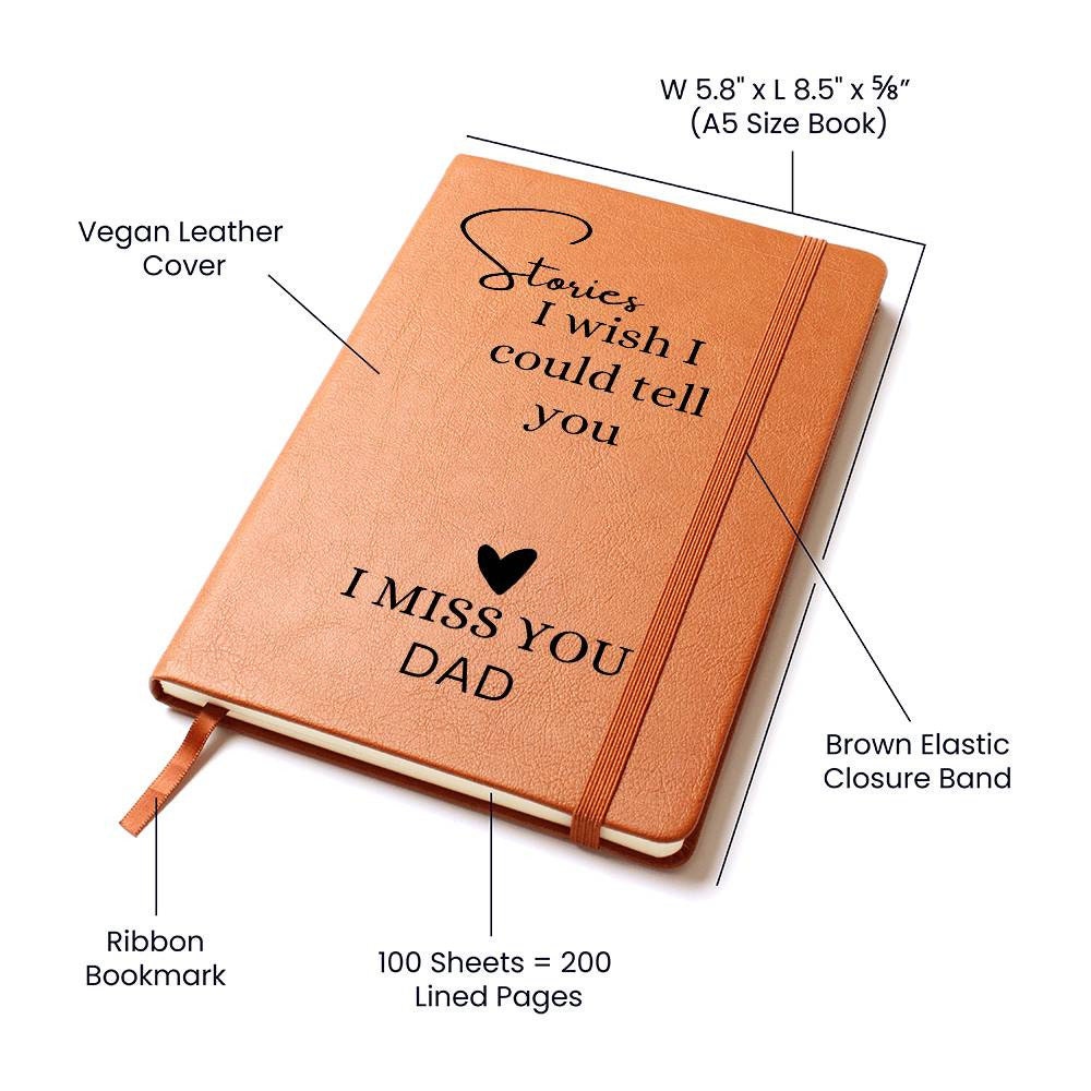 Dad memorial Journal Stories I wish I could tell you , Loss of father gift, dad remembrance in memory of dad grief journal, Father in heaven