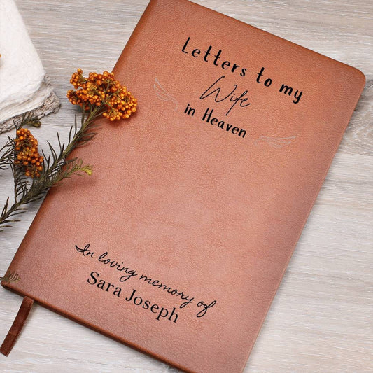 Wife Memorial Keepsake Leather Journal loss of wife gift, husband grief journal, wife in heaven memorial journal letters to my wife