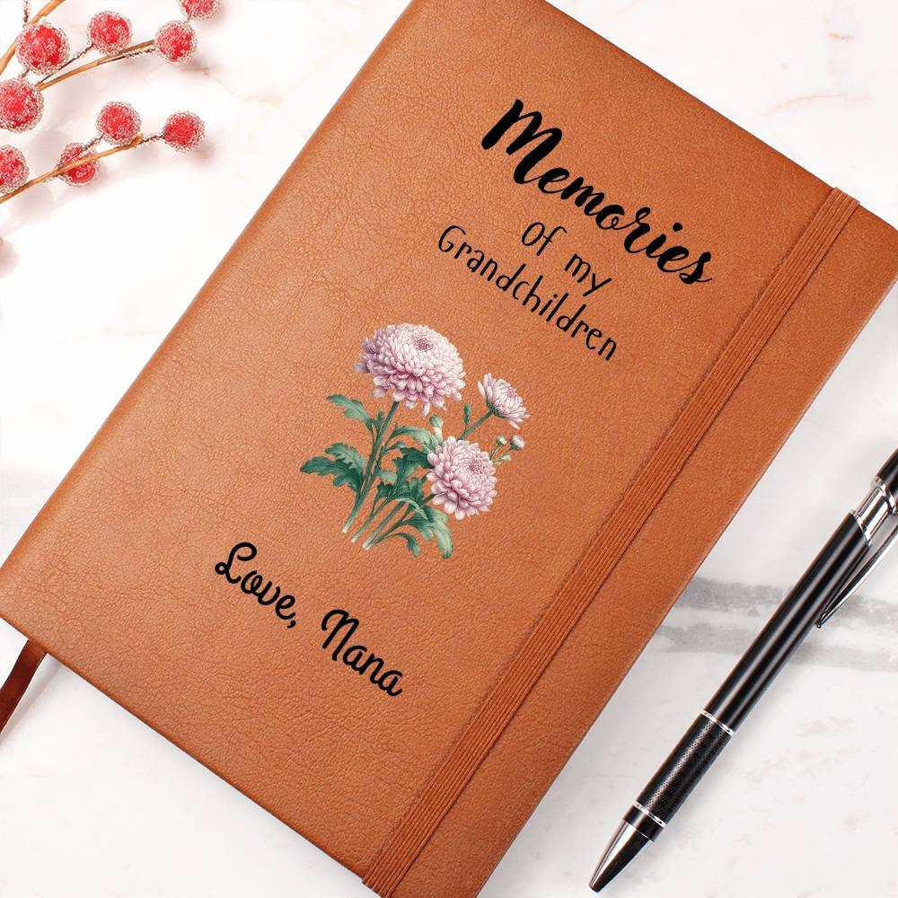 Memories of My Grandchildren: Customizable Vegan Leather Journal – view 7