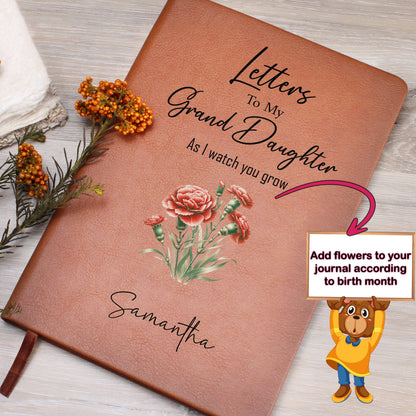 Letters To My Granddaughter Journal- Personalized Message Journal