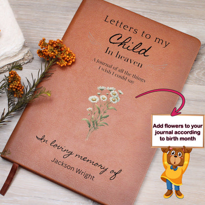 Child in heaven Birth month flower Personalized Journal – infant loss