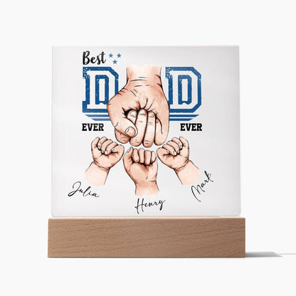 Best Dad Ever Acrylic Plaque with Wooden LED Base - Perfect Father's – view 10