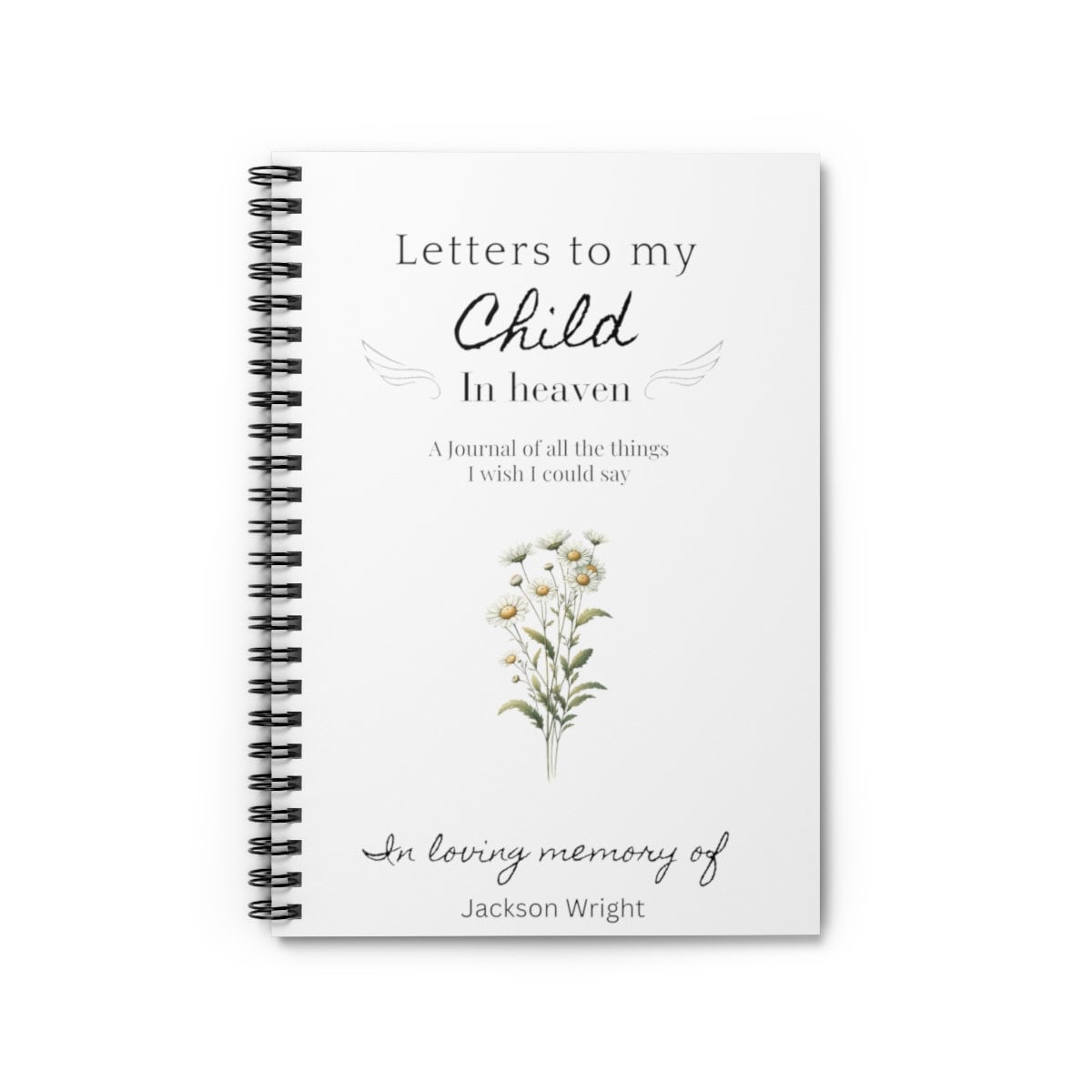 Pregnancy loss baby in heaven memorial journal, infant loss, miscarriage gift, letters to heaven, child loss keepsake journal, Son memorial