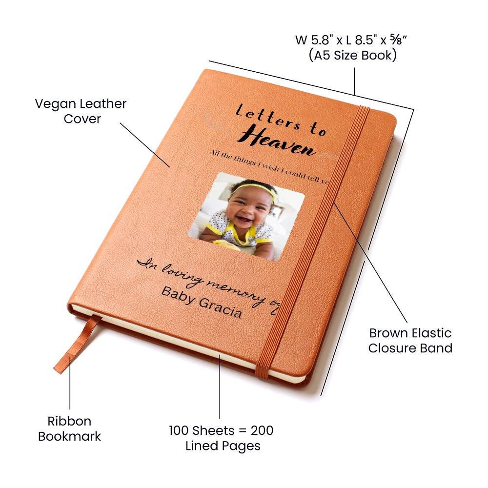 Letters to Heaven Customizable vegan Leather Journal – Grief – view 5