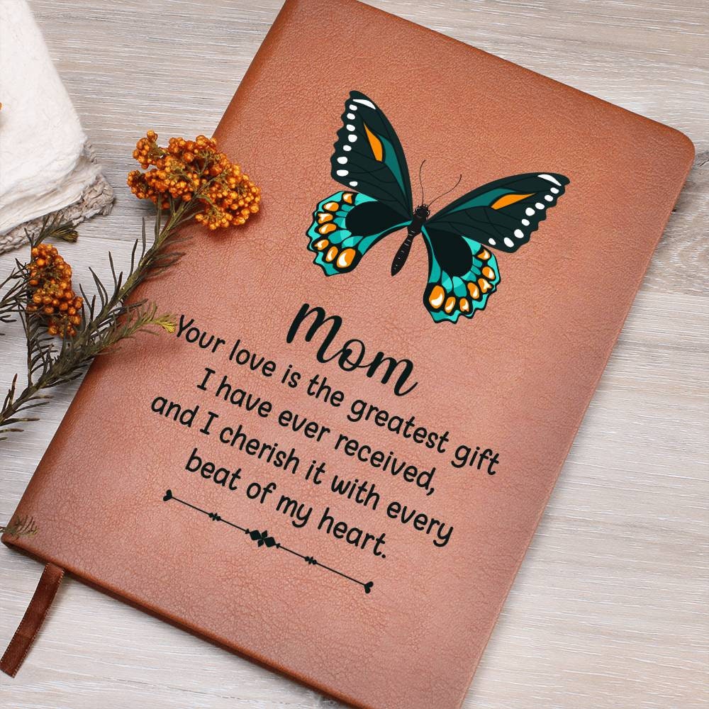 Customizable vegan leather journal gift for mom, mom birthday gift, to my mom, letters to my mom, mom gift from daughter, mother gifts