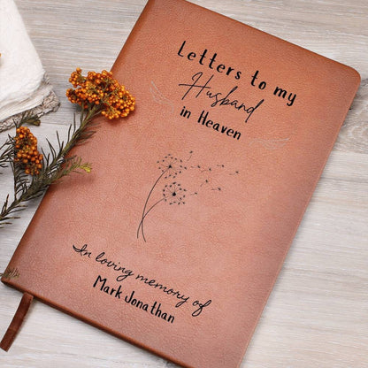 Letters to my Husband in Heaven Customizable Vegan leather journal