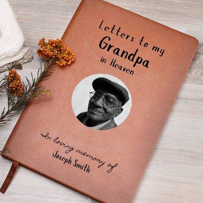 Grandpa In heaven memorial vegan leather customizable keepsake