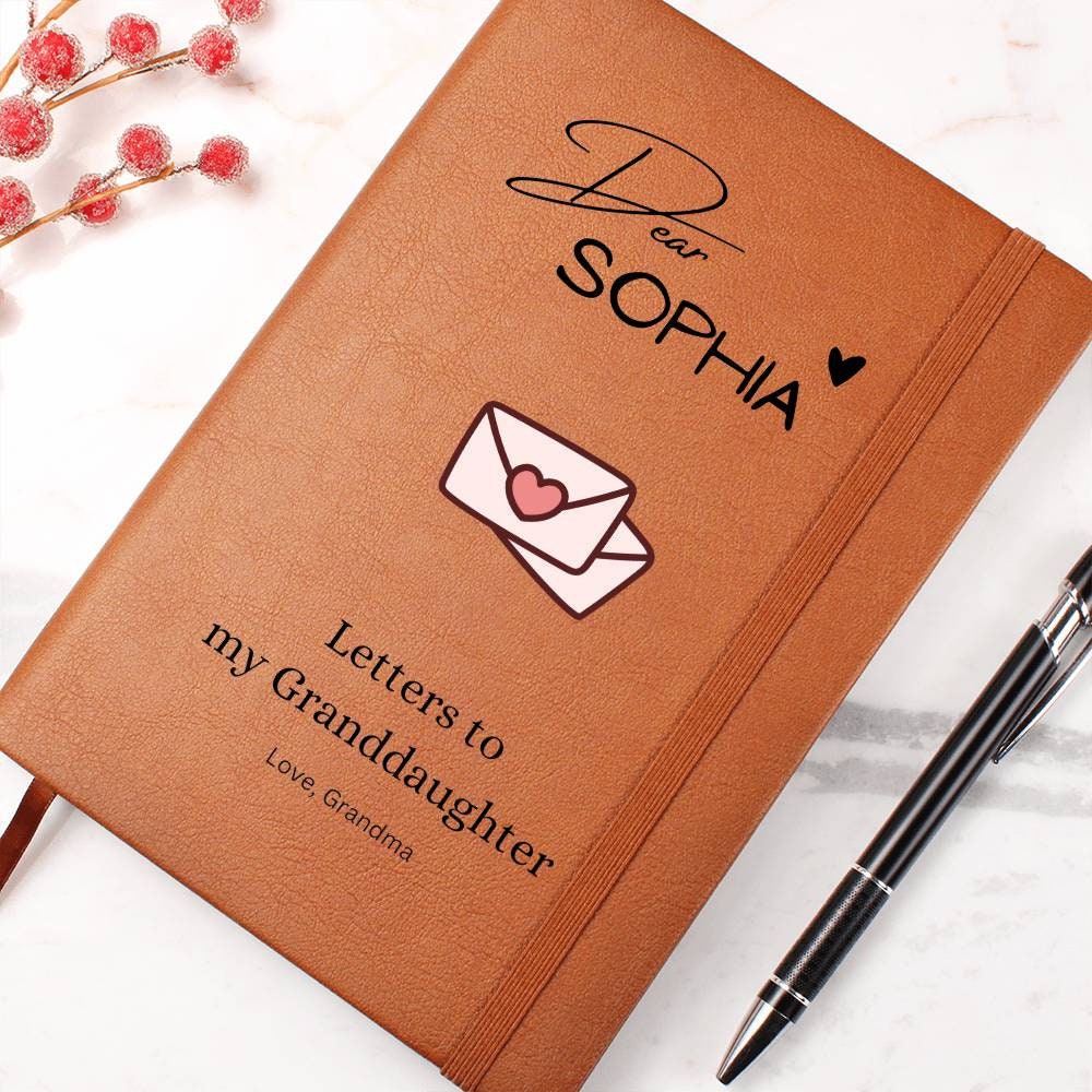 Personalized Leather Journal - Letters to My Granddaughter – view 6