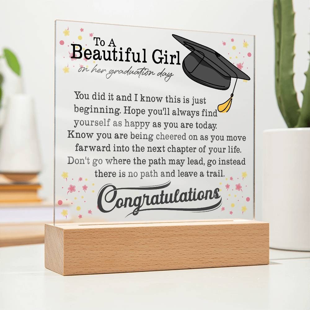 Unique Graduation Gift for her |Class of 2024 High School Grad | Personalized Plaque for University Grad |Congrats Graduate |Girlfriend grad