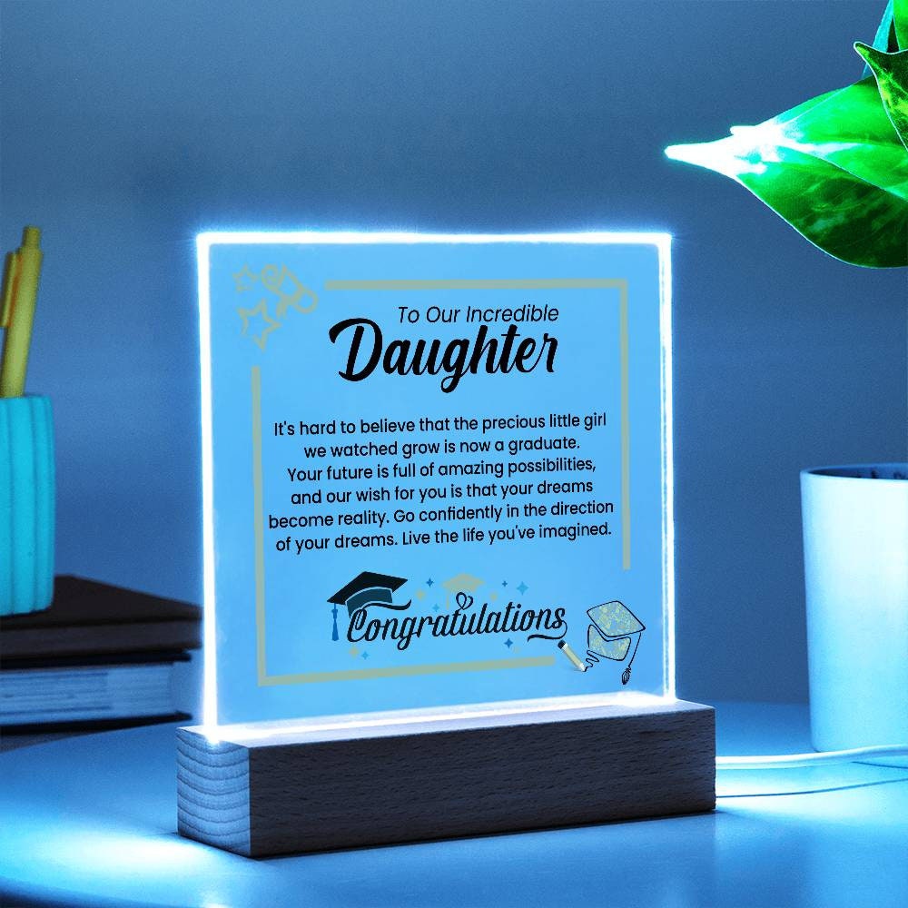 Personalized Graduation Plaque for Daughter | Class of 2024 High School Grad Gift | Unique University Graduation Keepsake |