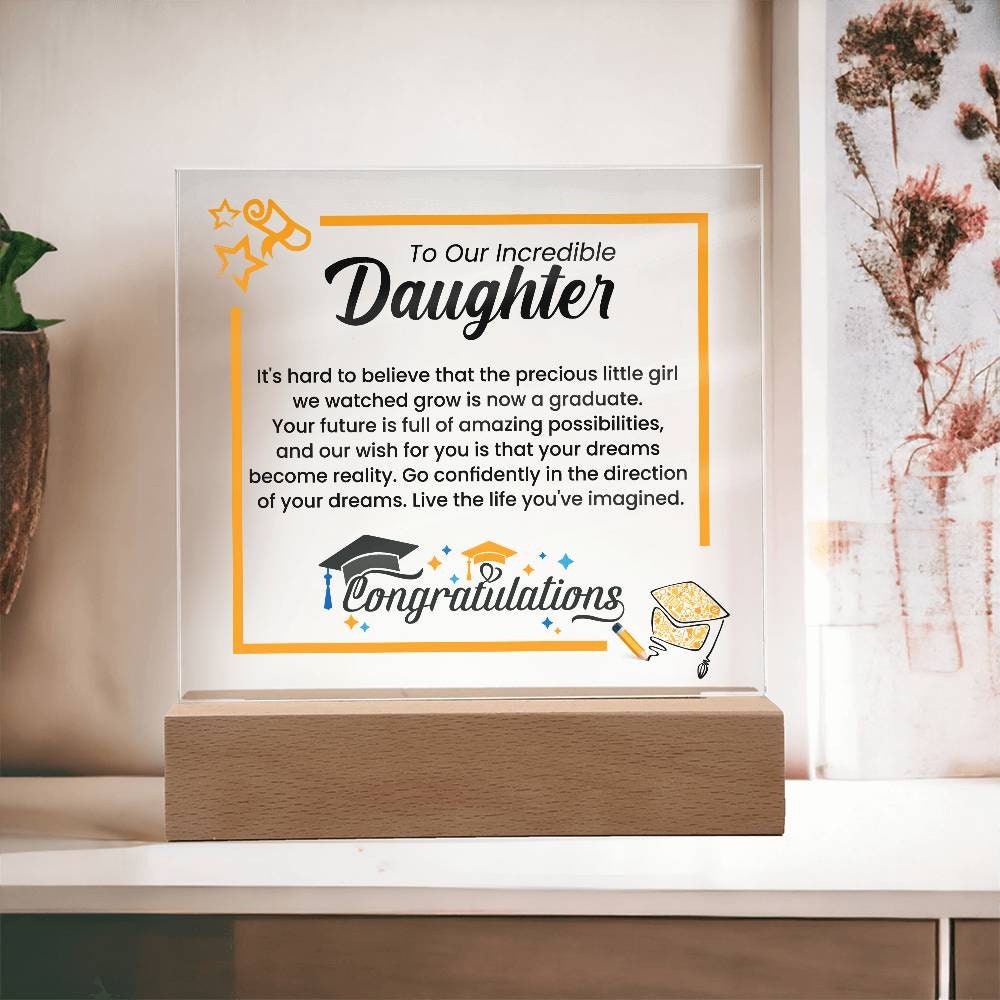 Personalized Graduation Plaque for Daughter | Class of 2024 High School Grad Gift | Unique University Graduation Keepsake |