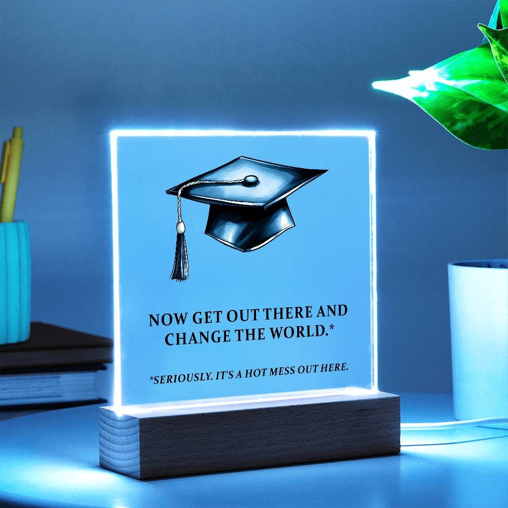 Funny Graduation Plaque | Class of 2024 High School Grad Gift | Unique Graduation Keepsake | College Graduation, University Graduation gift