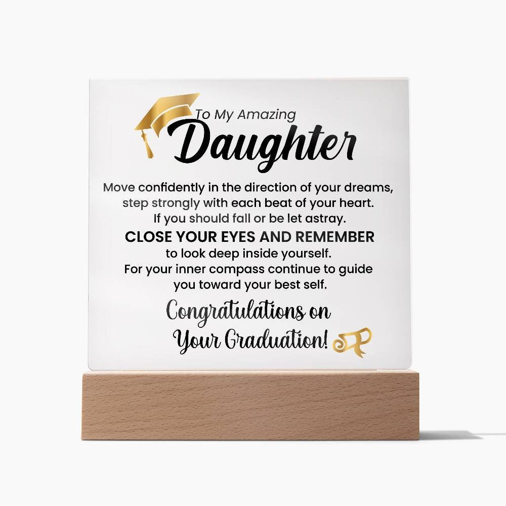 Graduation Gift for Daughter | Class of 2024 High School and College Grad | Custom Graduation Keepsake, University grad Daughter gift ideas