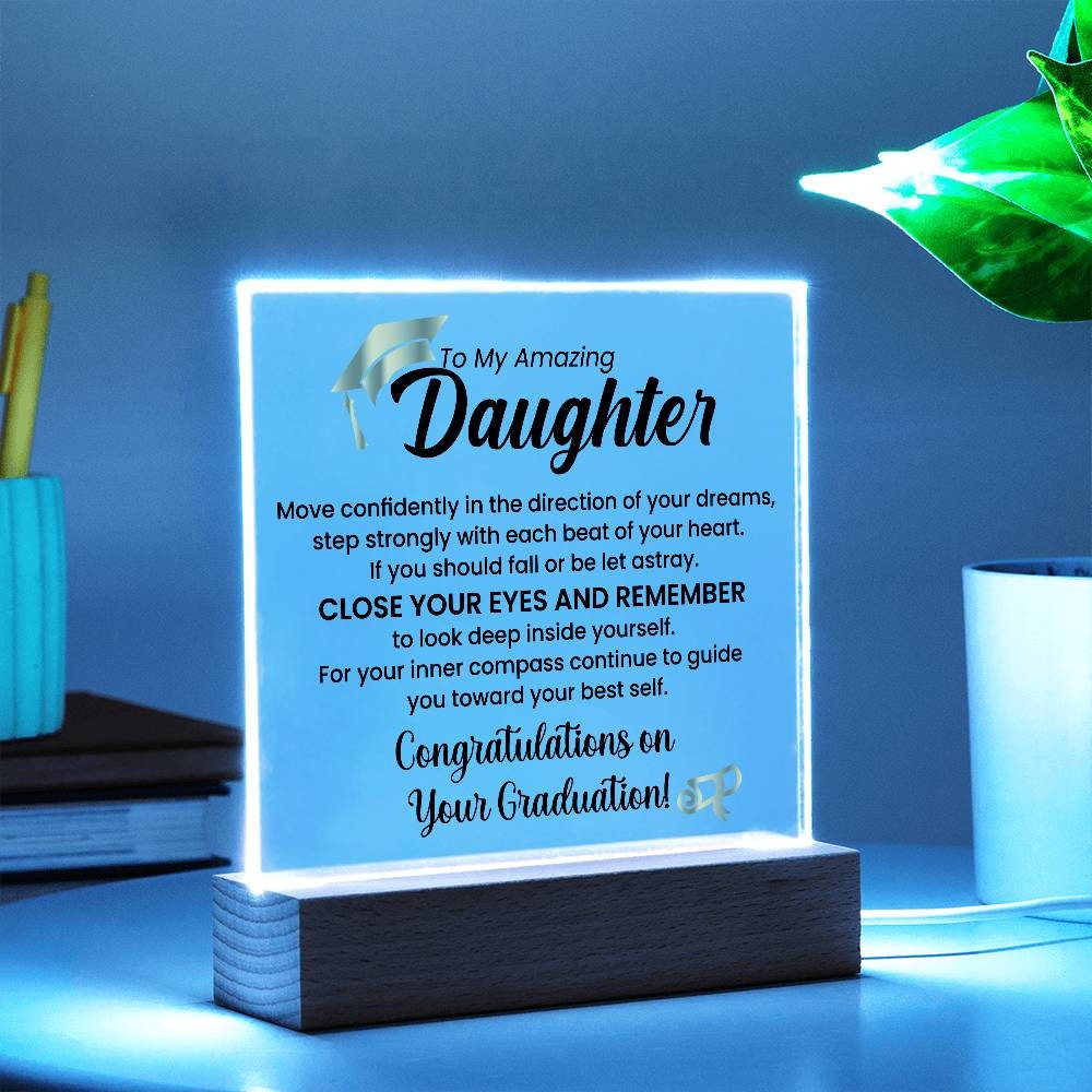 Graduation Gift for Daughter | Class of 2024 High School and College Grad | Custom Graduation Keepsake, University grad Daughter gift ideas