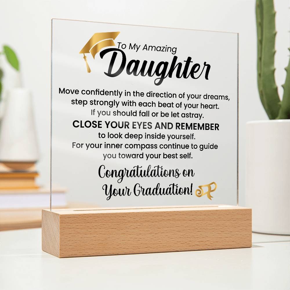 Graduation Gift for Daughter | Class of 2024 High School and College Grad | Custom Graduation Keepsake, University grad Daughter gift ideas