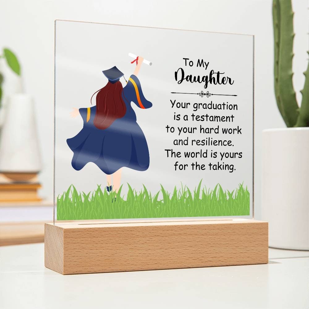 Unique Graduation Gift for Daughter | Class of 2024 College Grad | Custom Plaque for High School Graduation | Congrats Graduate | University